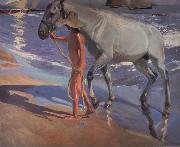 Joaquin Sorolla Y Bastida The bathing of the horse USA oil painting artist